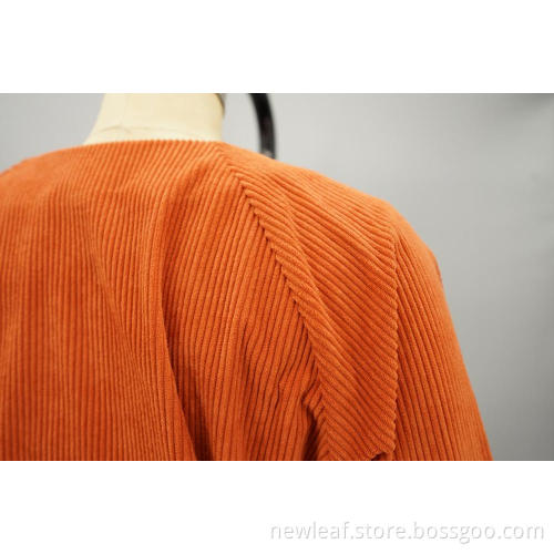 Essential Round neck items corduroy single-breasted jacket